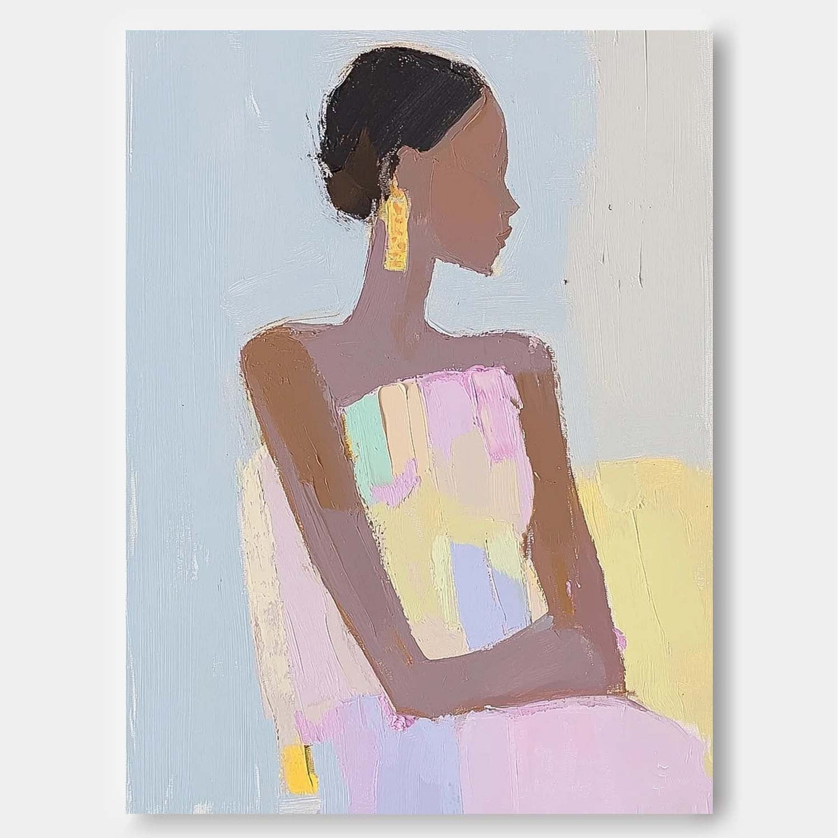 Figurative Painting Serene Woman Modern Wall Art