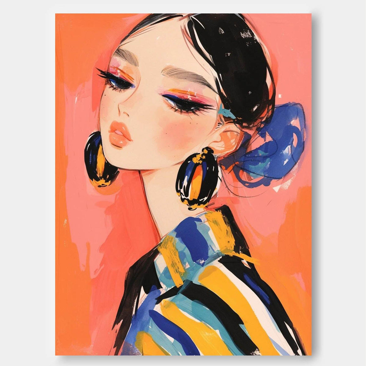 Wall Art Fashion Girl Bold Abstract Painterly