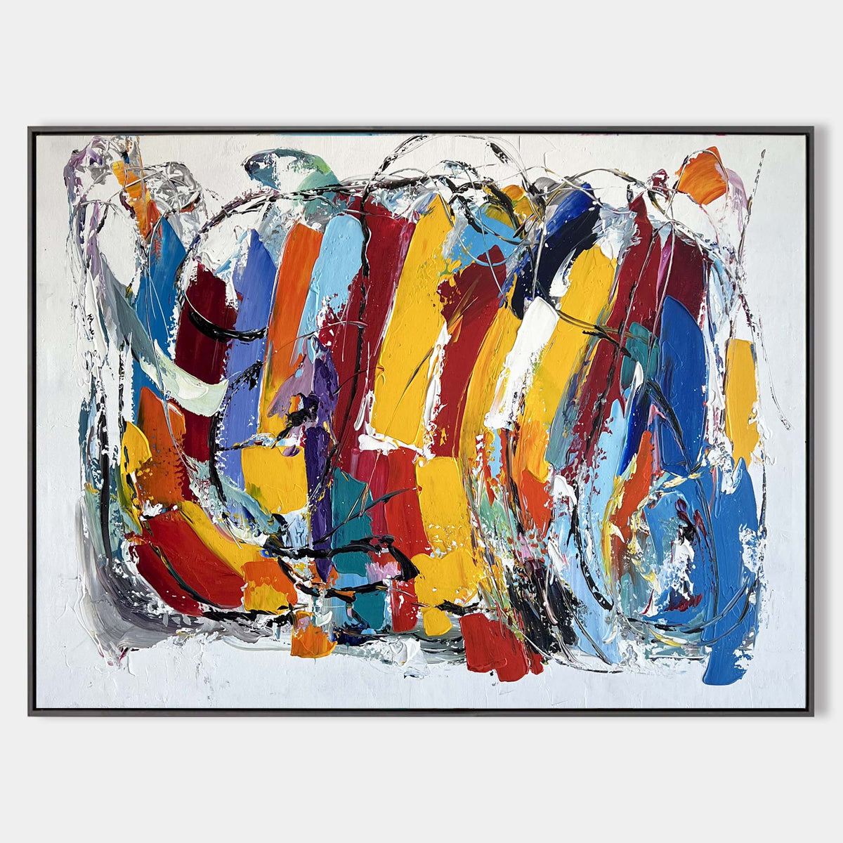 Vibrant Abstract Expressionist Oil Painting
