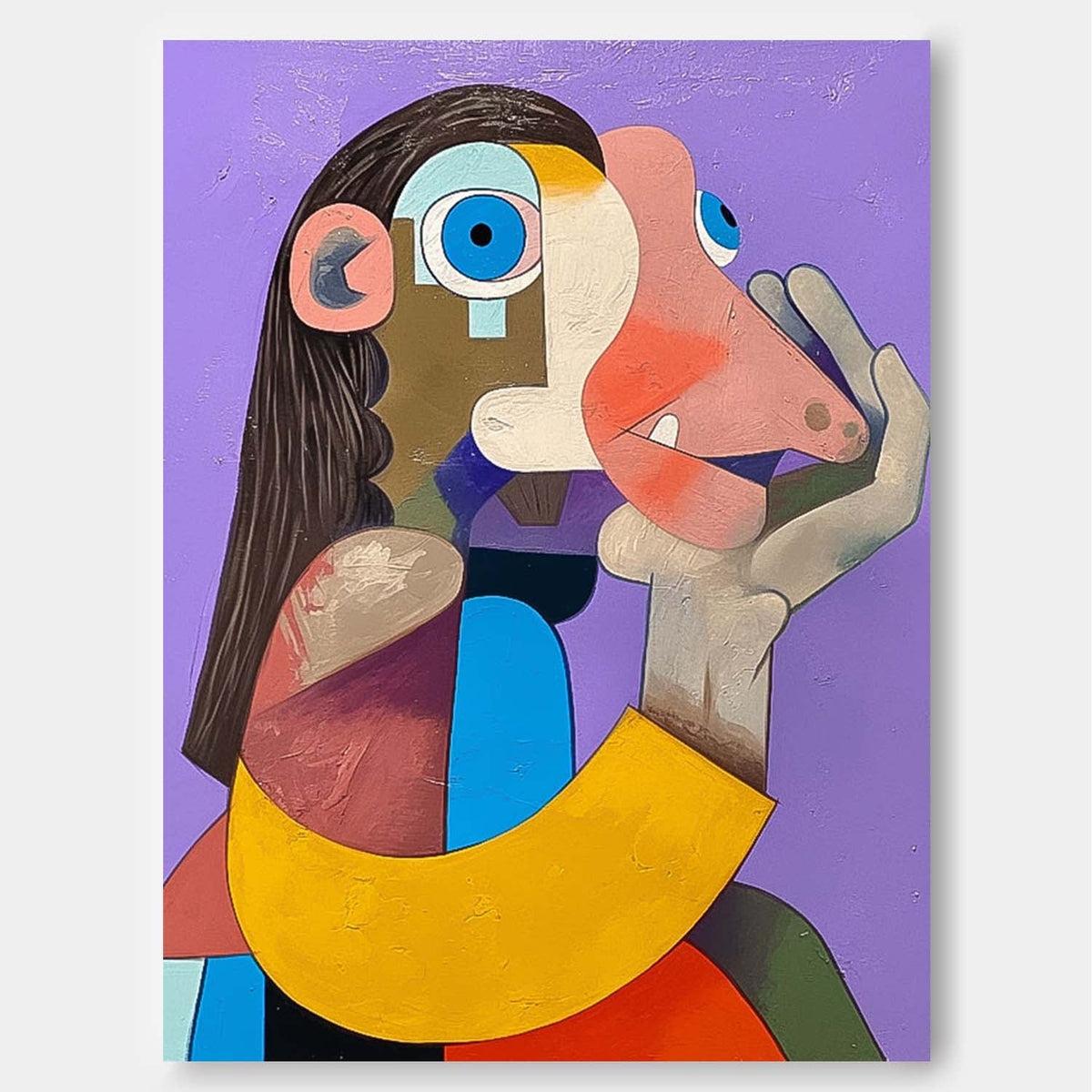 Cubist Surreal Portrait Oil Painting