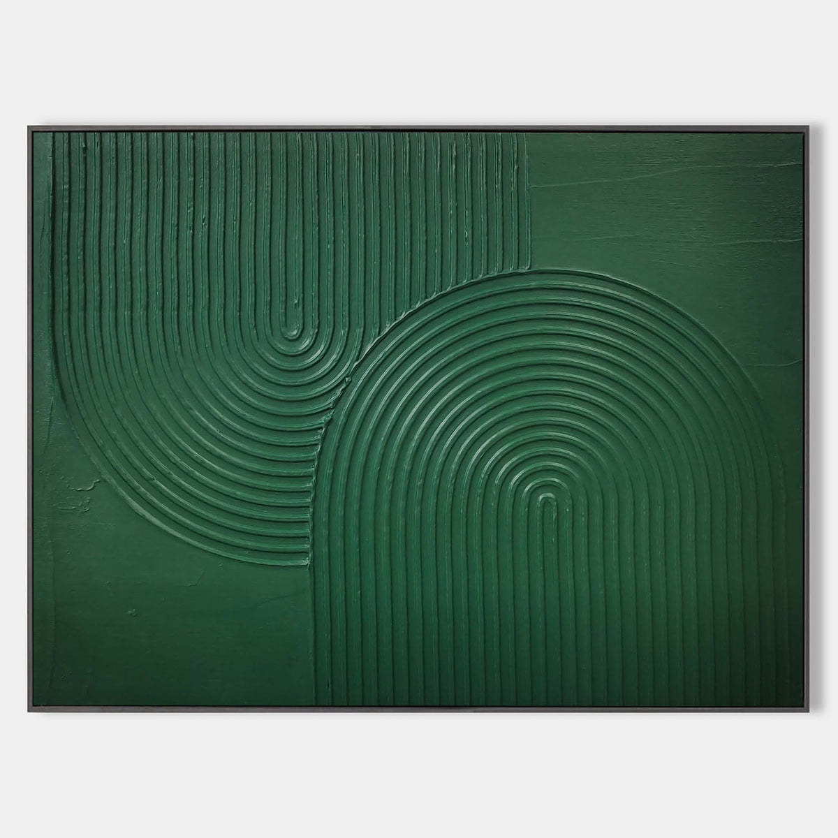 Dark Green Geometric 3D Textured Wall Art