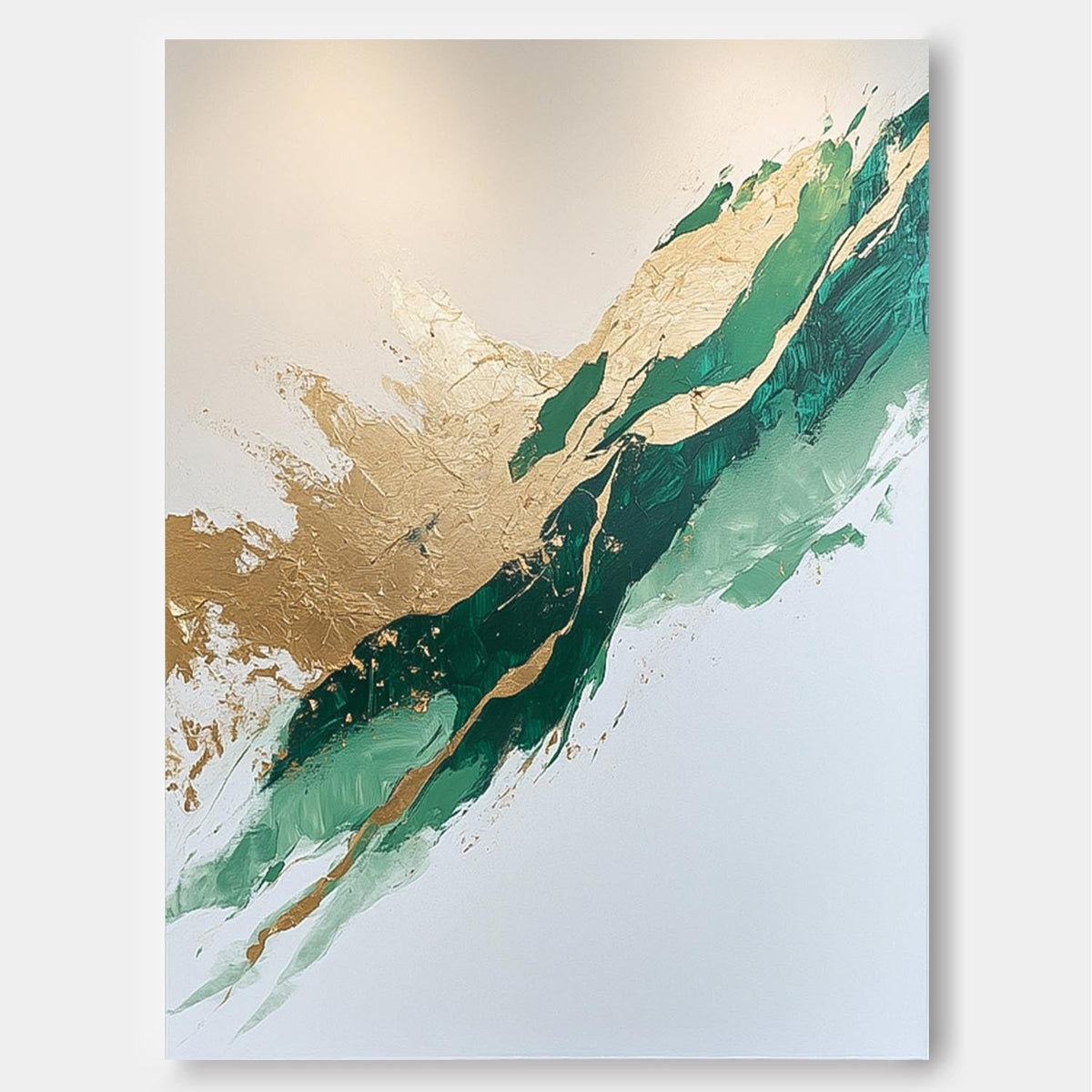 Green Gold Painting Luxurious Wall Art Elegant