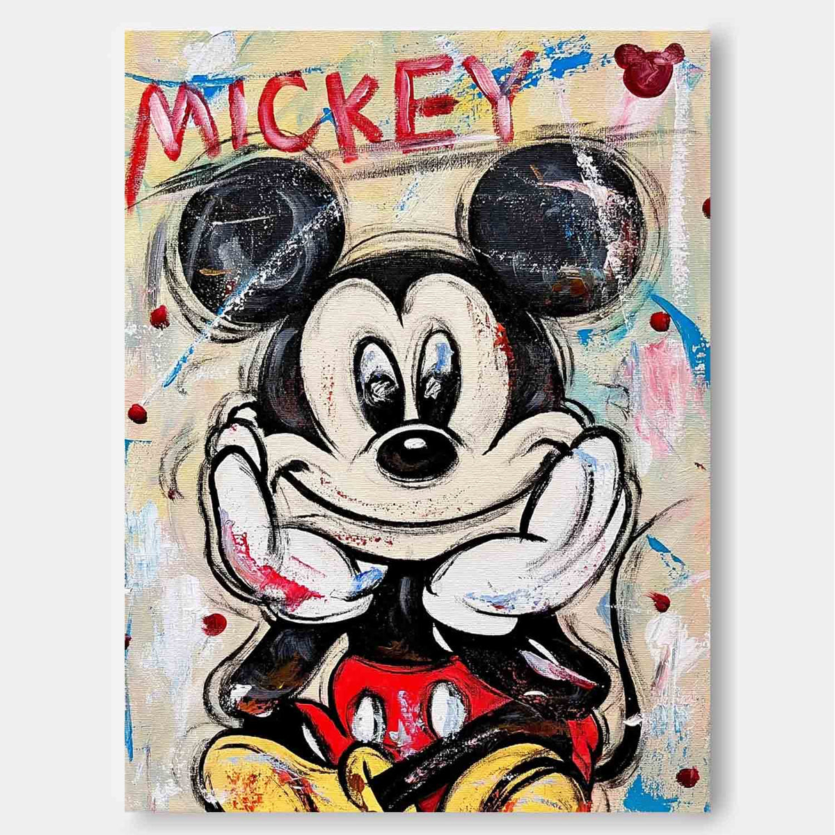 Pop Art Mickey Mouse Painting Playful Wall Art