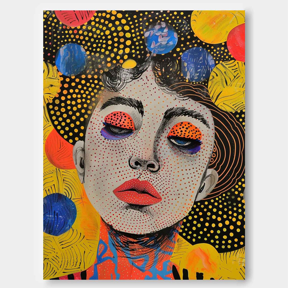 Pop Art Portrait Painting Vibrant Modern Wall Art