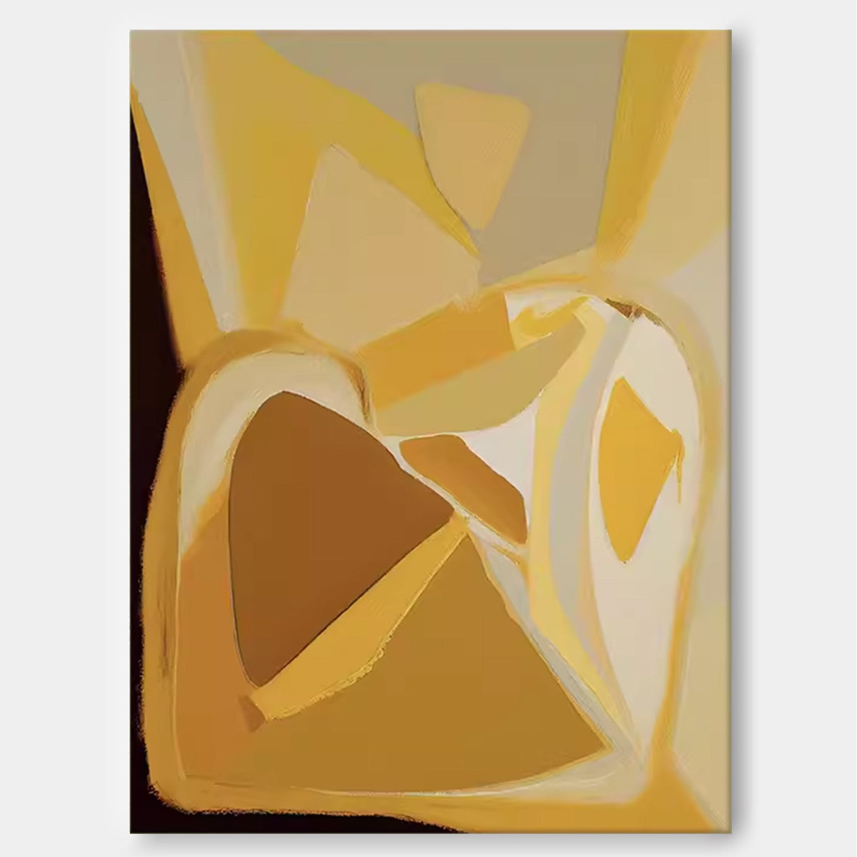 Warm Tonal Painting Golden Yellow Modern Wall Art