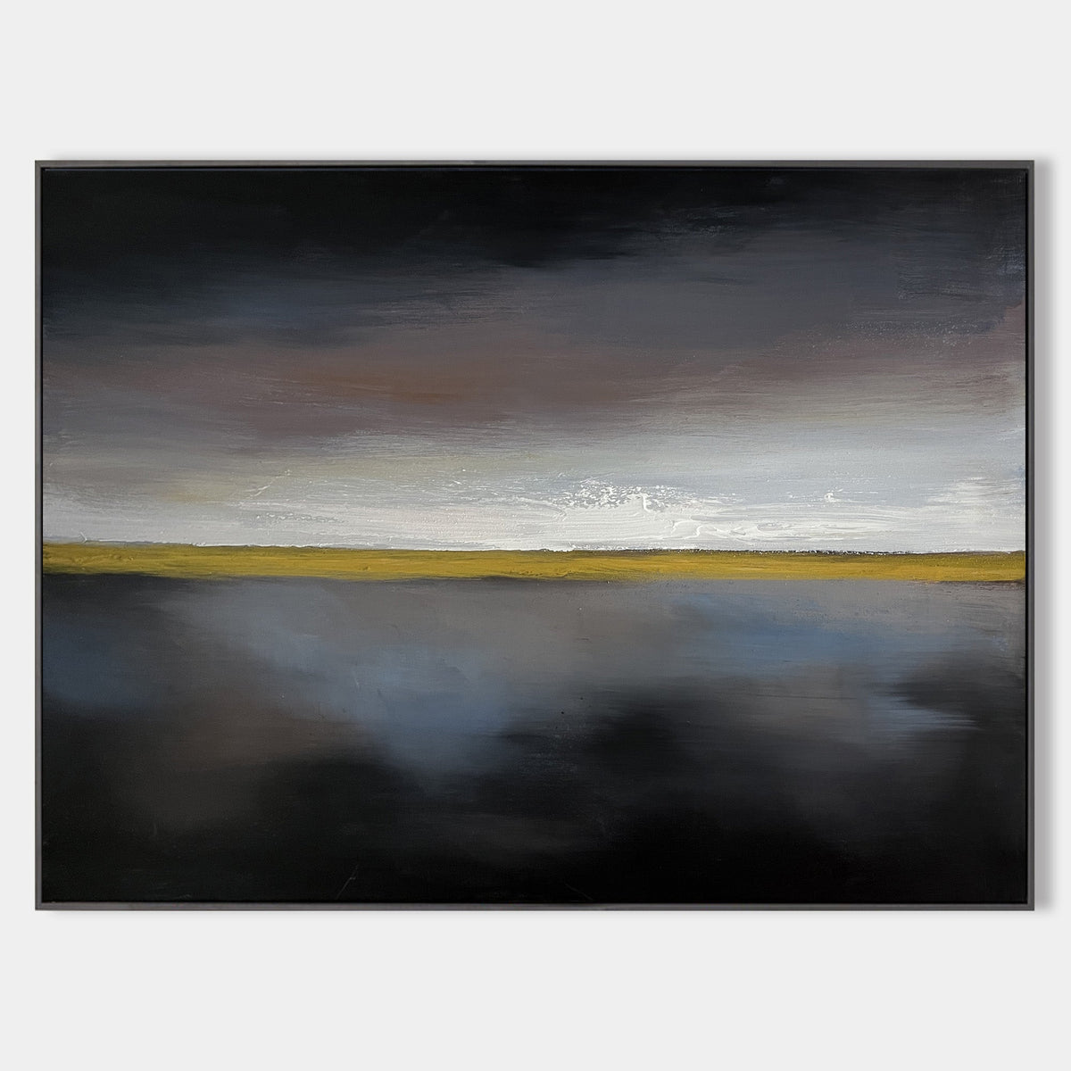 Nocturnal Golden Horizon Abstract Painting