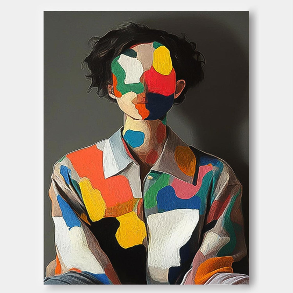 Abstract Color Block Portrait Modern Figurative