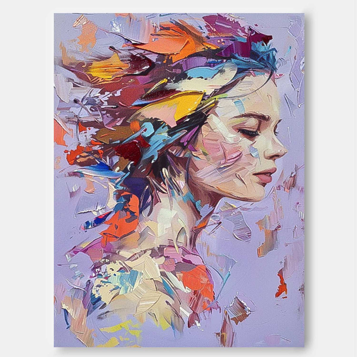 Wall Art Portrait Energetic Painterly Elegant