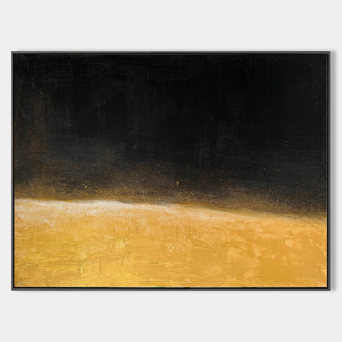 Dark Horizon Minimal Abstract Unstretched Linen Canvas Wall Art