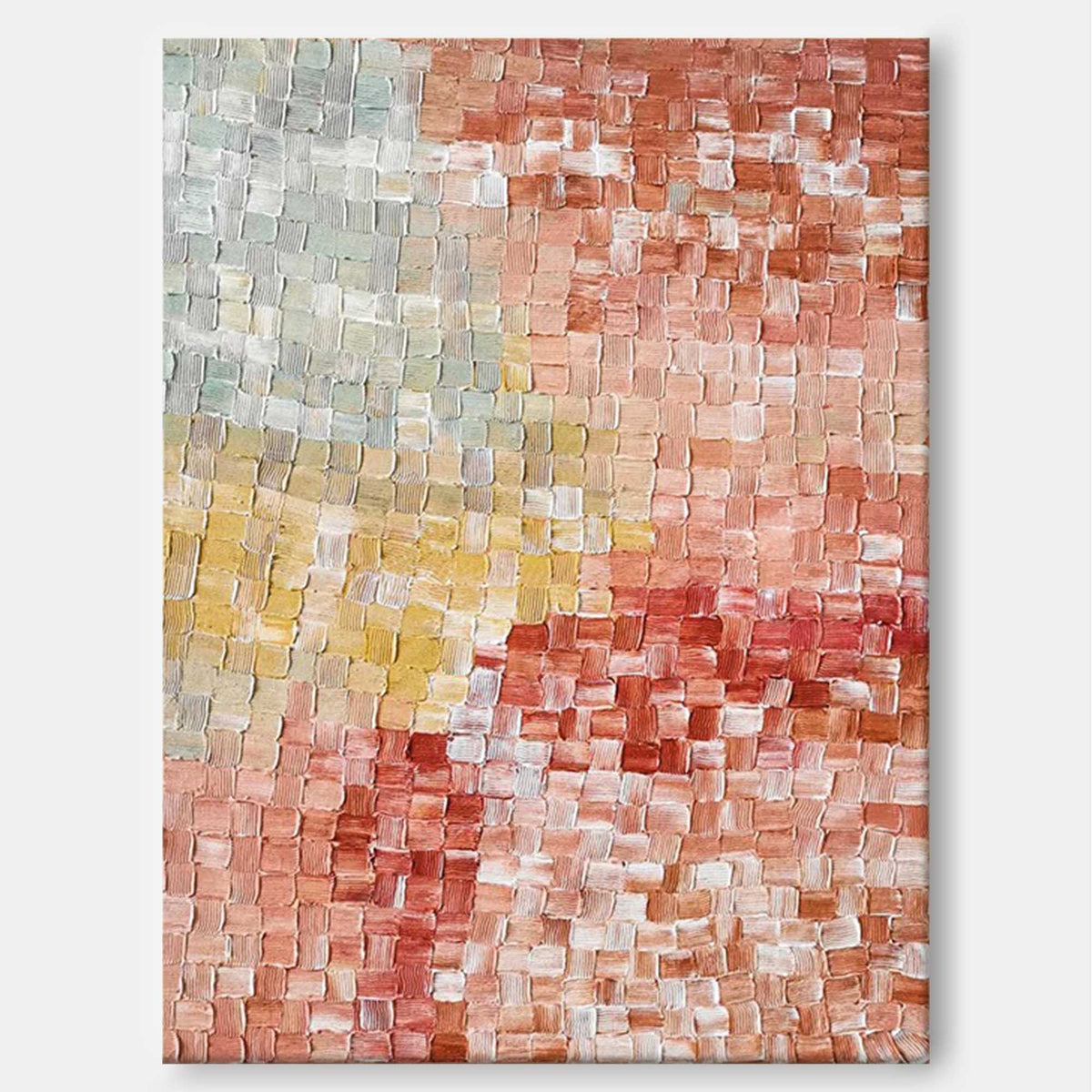 Textured Pixel Color Block Oil Painting Gradient Pink