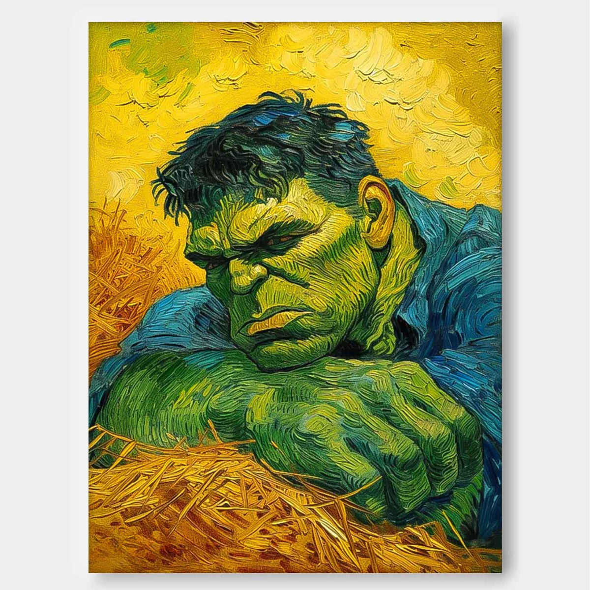Hulk In Van Gogh Style Post Impressionist