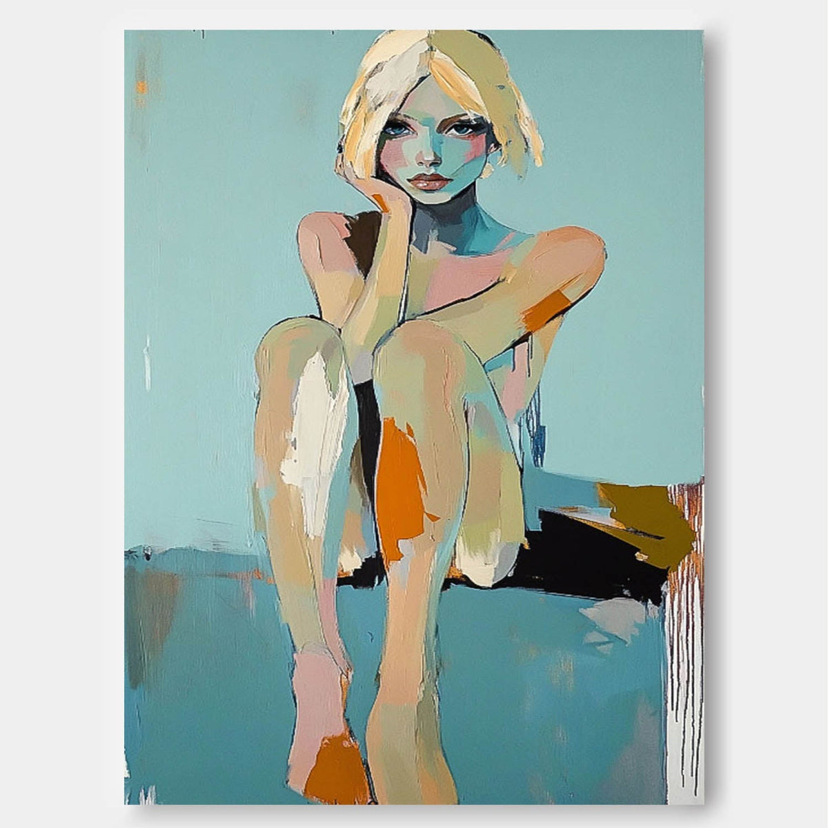 Contemplative Figure Oil Painting