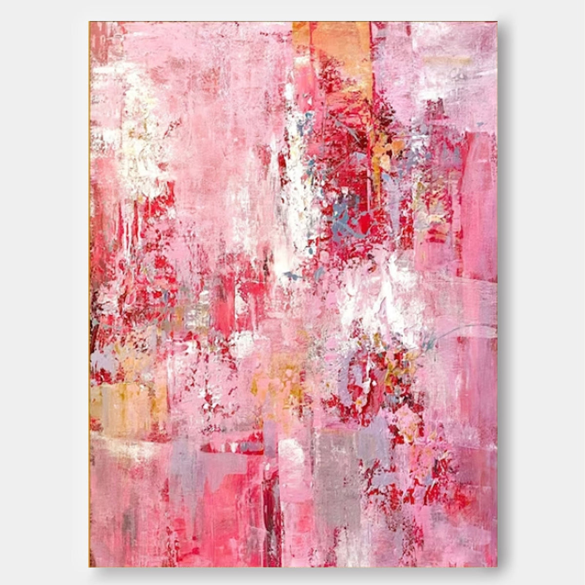 Wall Art Pink Abstract Canvas Contemporary Texture Living Room | Oil Creator