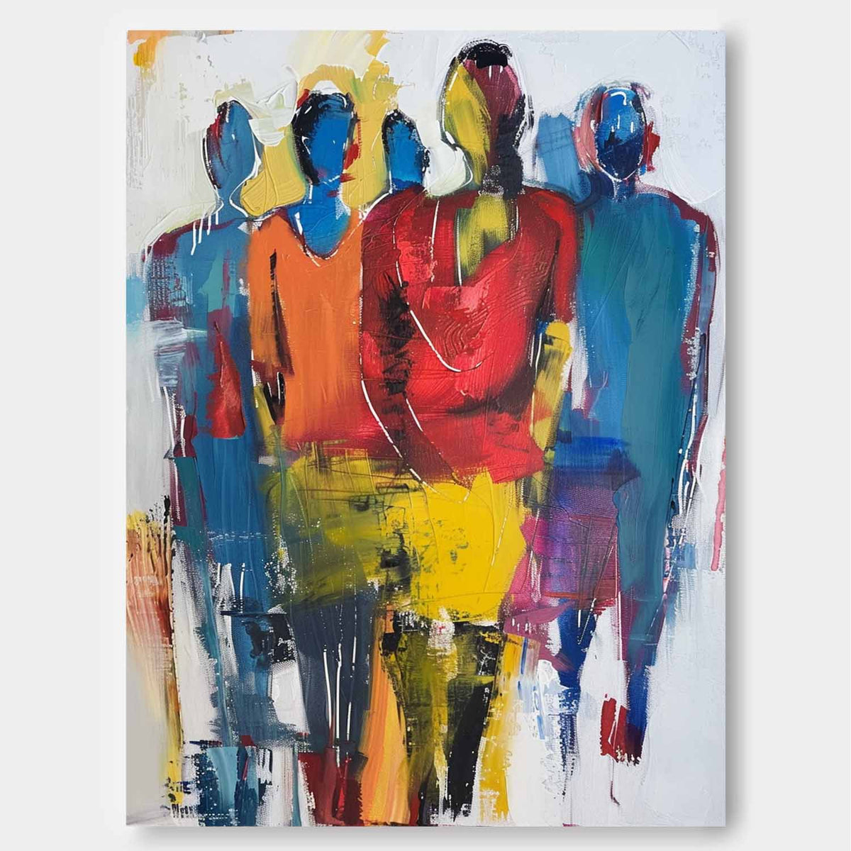Wall Art Impasto Group Energetic Artistic