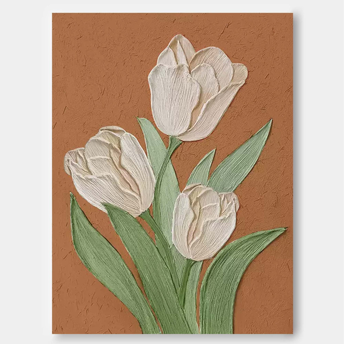 Wall Art Floral Impasto Soft Modern