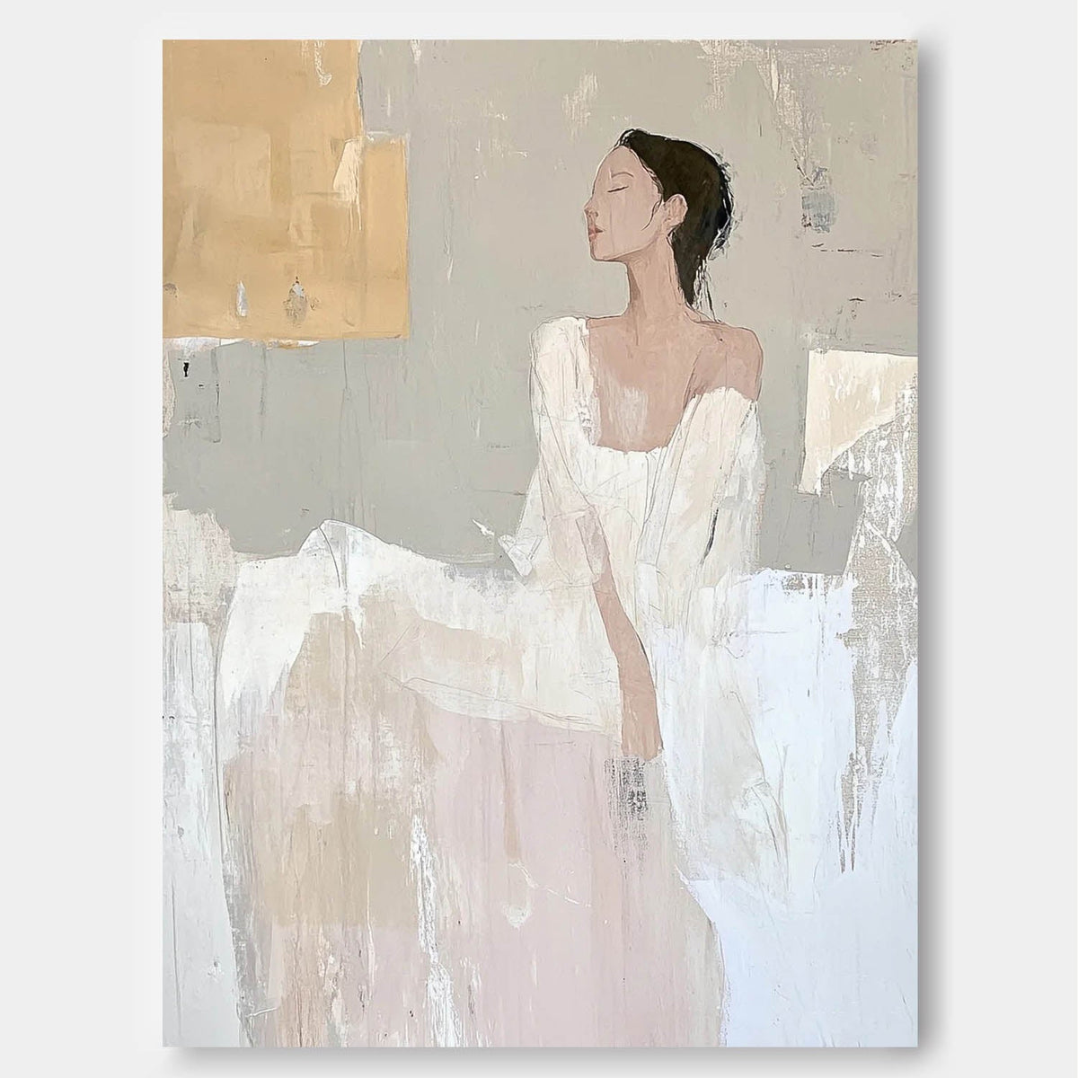 Quiet Grace Figurative Woman Oil Painting