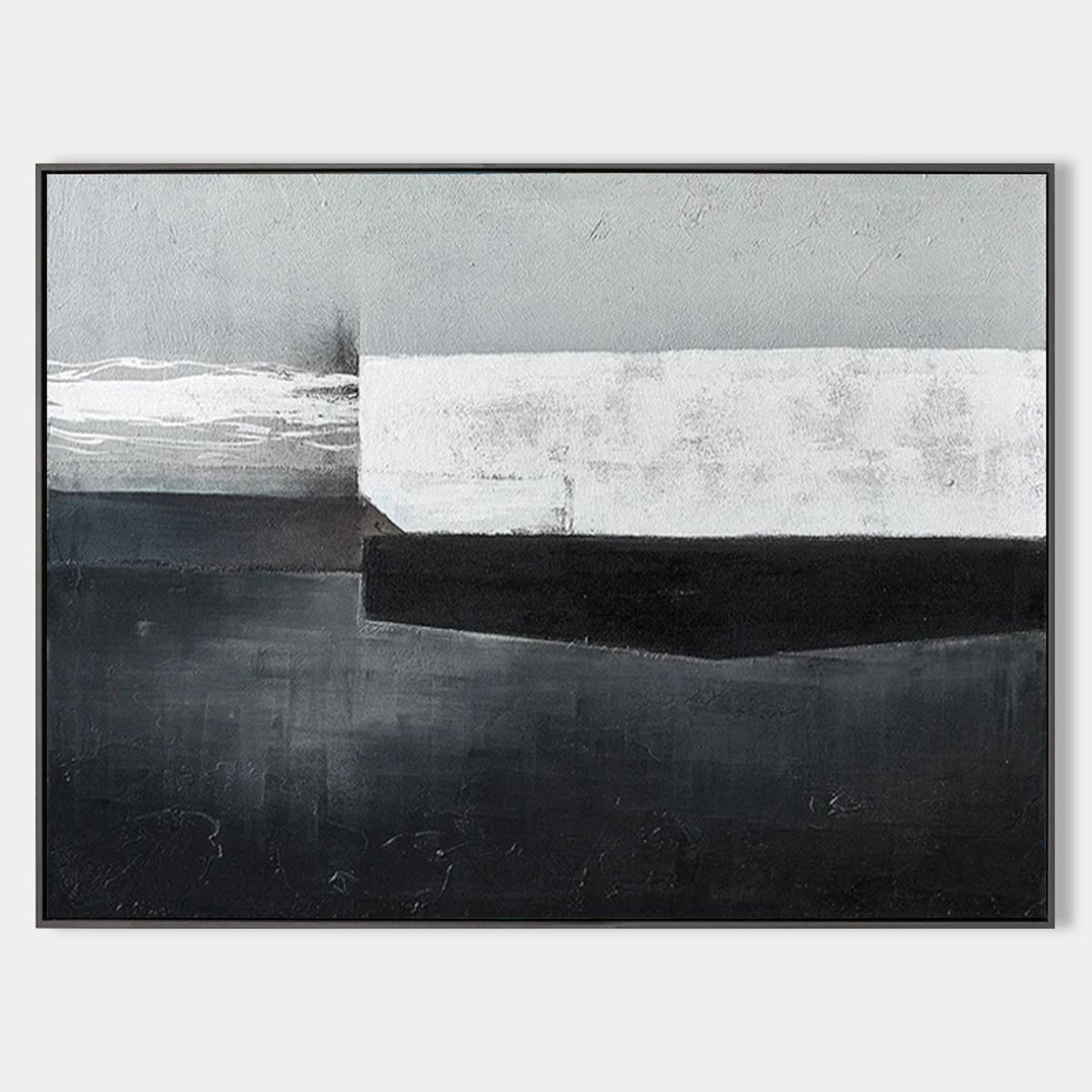 Monochrome Layered Textured Abstract Contemporary Wall Accent Piece