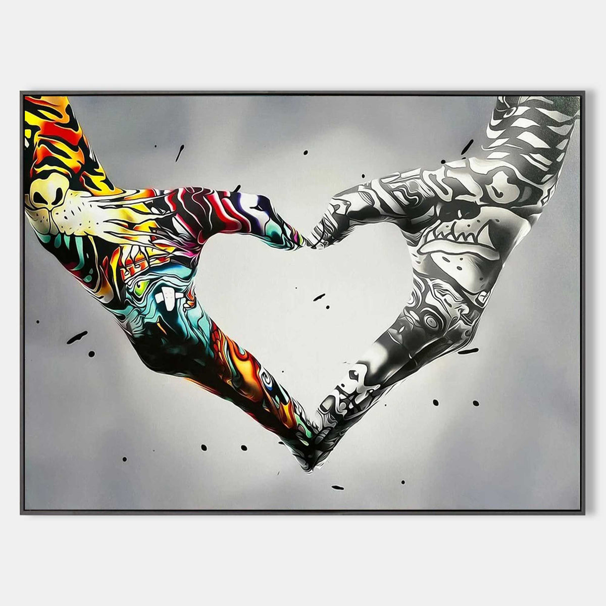 Graffiti Heart Hand Art Oil Painting