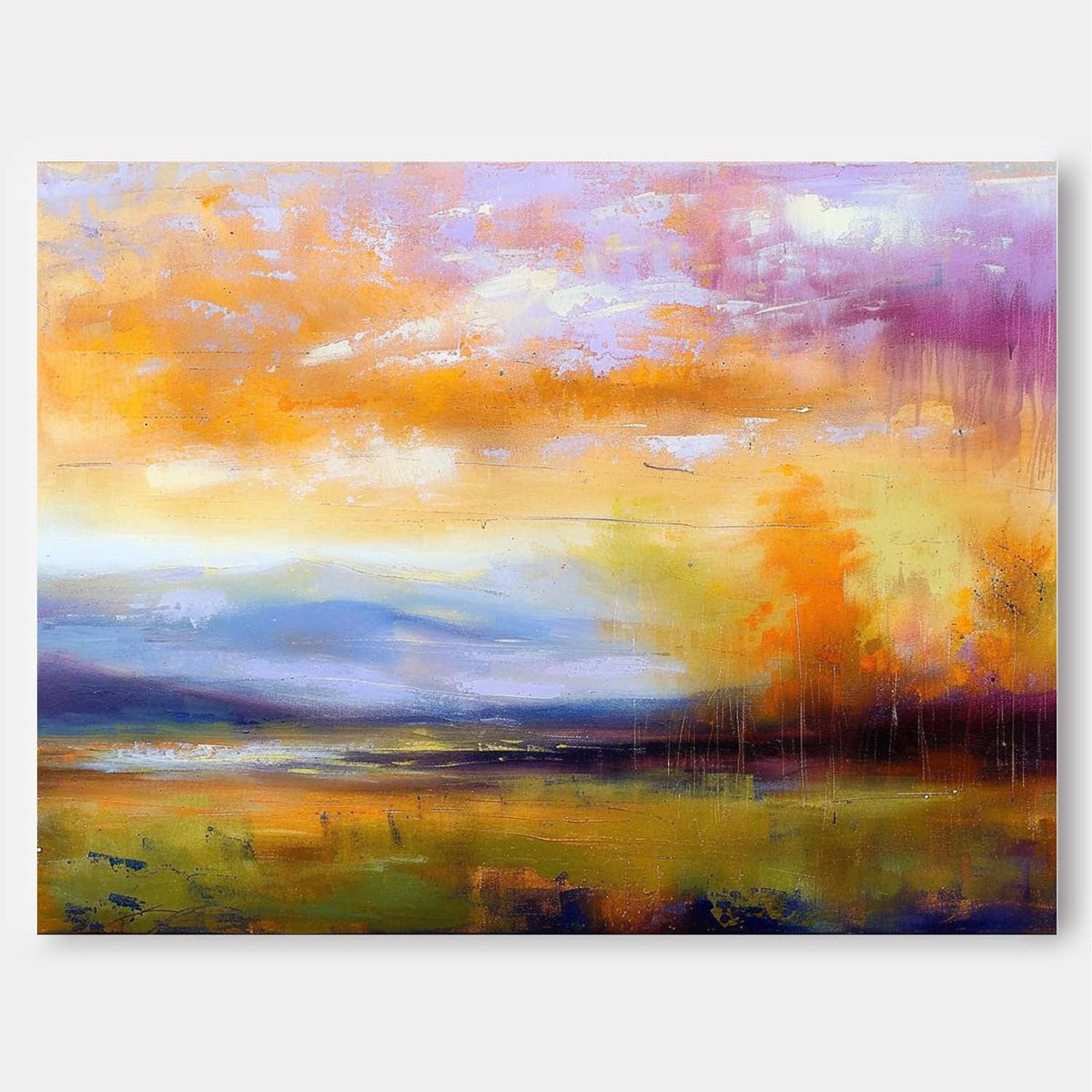 Wall Art Abstract Blending Soft Fresh Lake