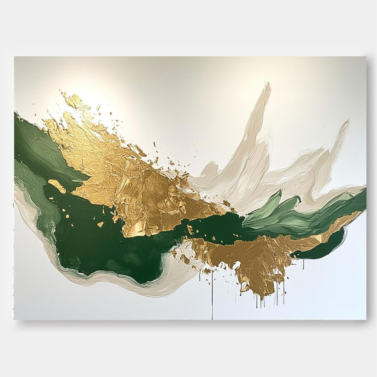 Emerald Gold Painting Luxurious Modern Wall Art