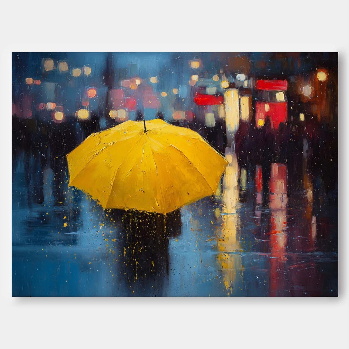 Wall Art People Neo-Impressionist Rainy Cityscape
