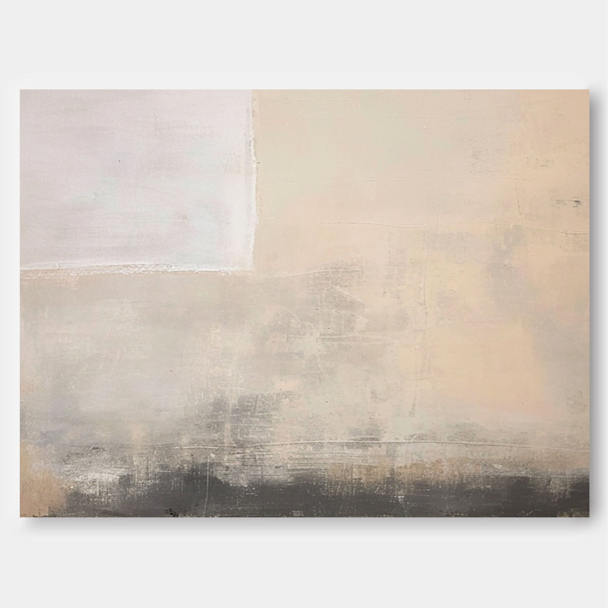 Minimalist Neutral Abstract Painting Textured Beige