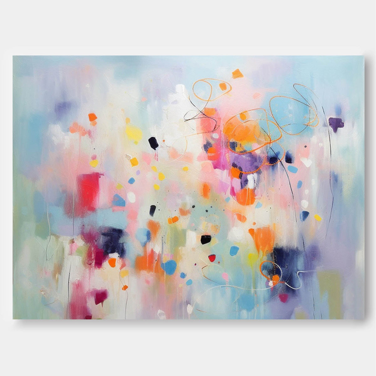 Pastel Abstract Colorful Canvas Wall Art