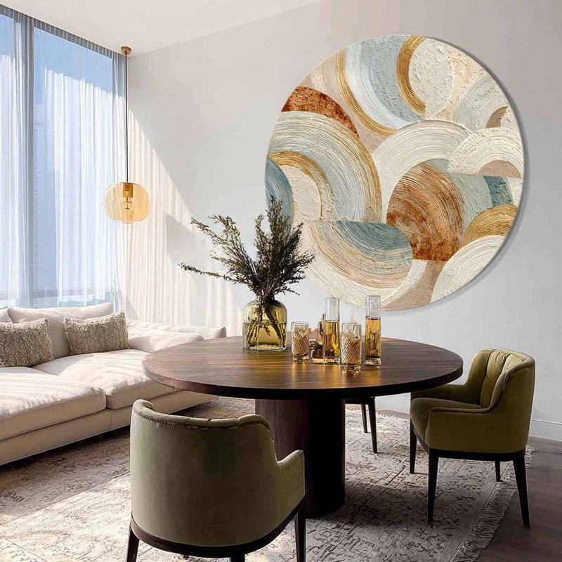 Wall Art Minimalist 3D Textured Abstract Swirl - Neutralighting