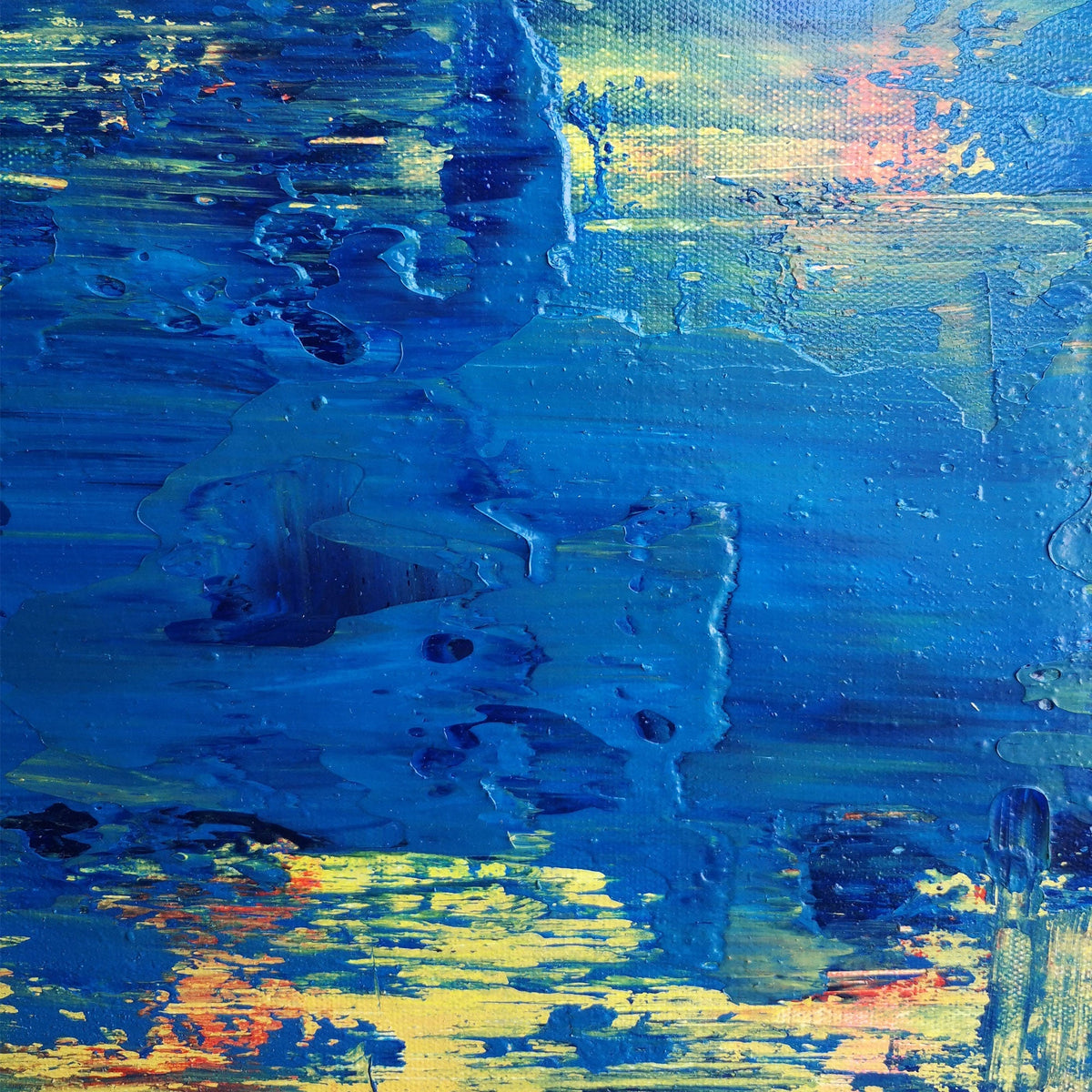 Blue Yellow Abstract Art