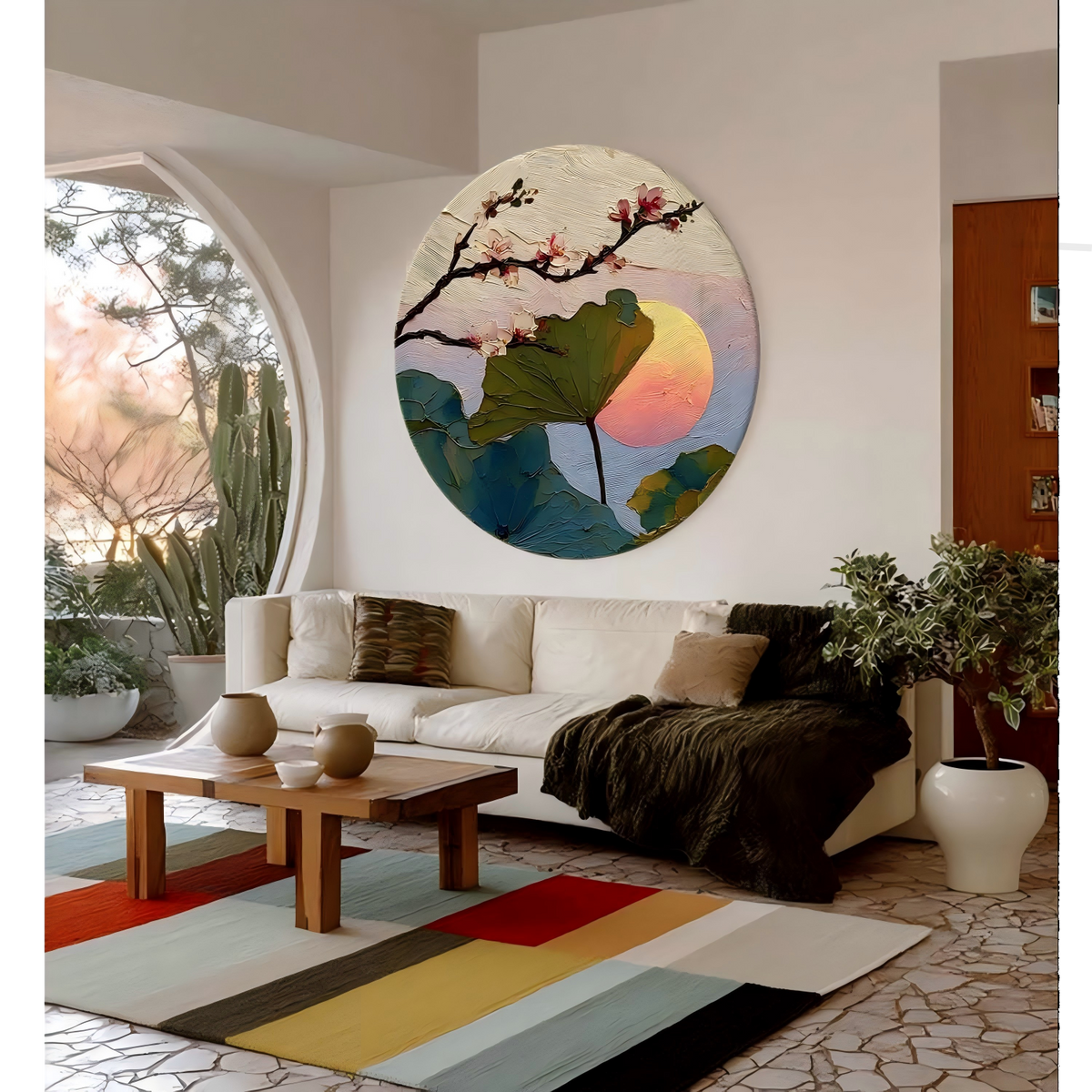 Wall Art Cherry Blossom Lotus Pink