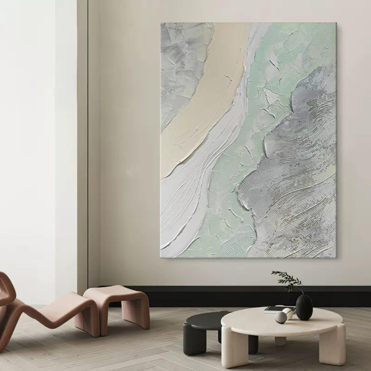 Wall Art Abstract River Flow Wabi-Sabi Linen