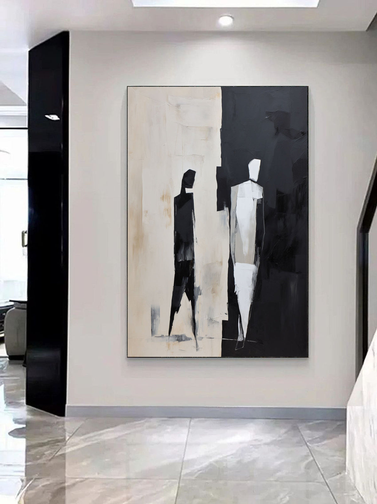 Contemporary Black White Figure Painting