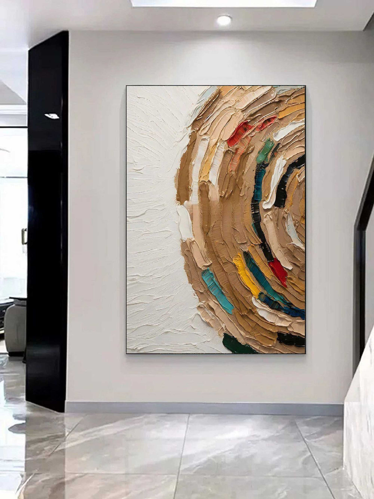 Terracotta Circular Impasto Oil Painting
