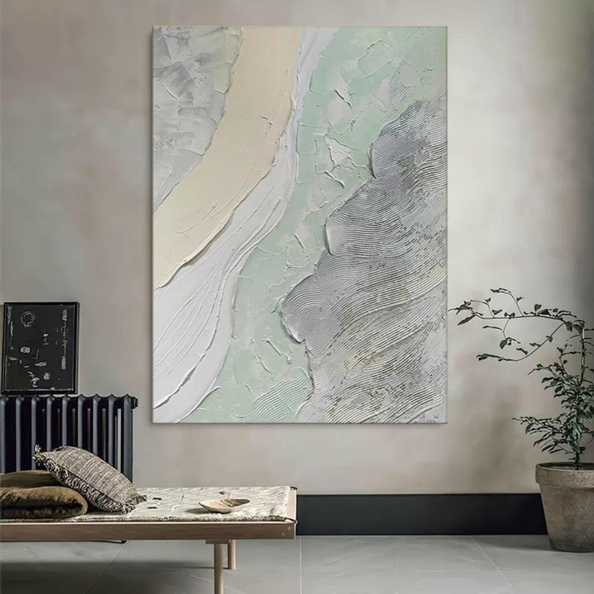 Wall Art Abstract River Flow Wabi-Sabi Linen