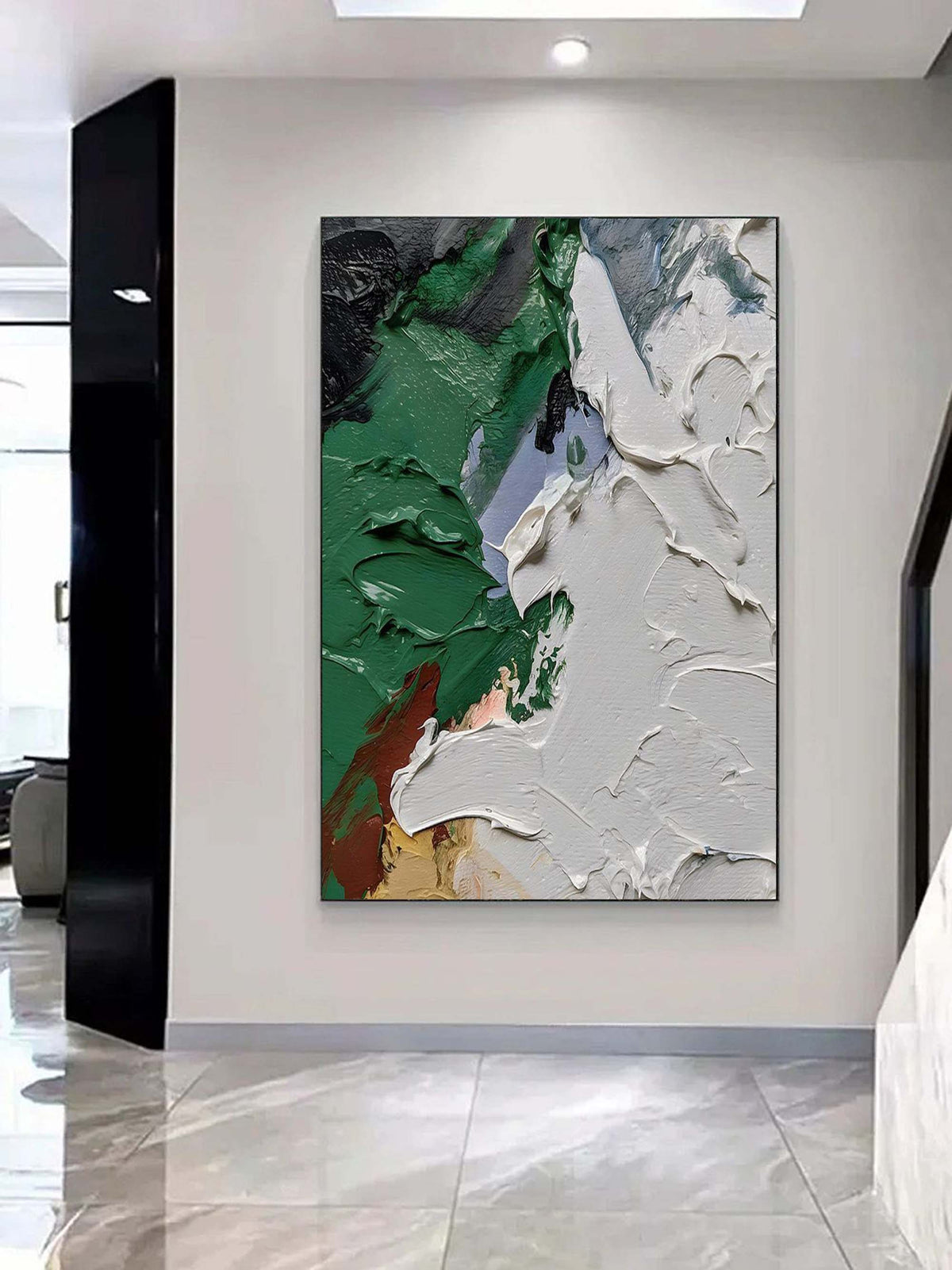 Wall Art Abstract Bold Color Blocking Nature Forest Green