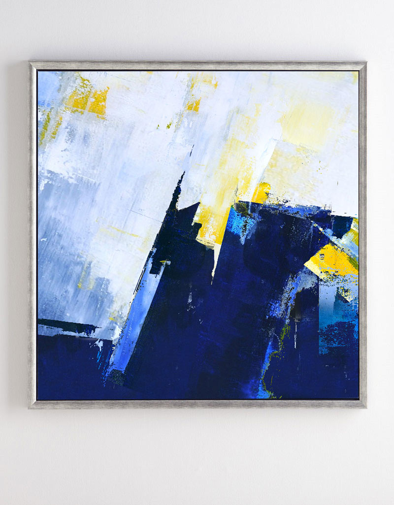 Blue Square Abstract Painting