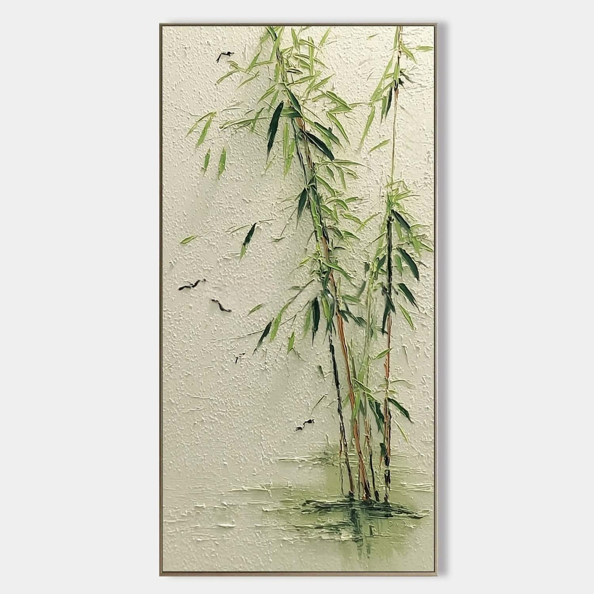 Oriental Weeping Bamboo 3D Impasto Painting - Neutralighting