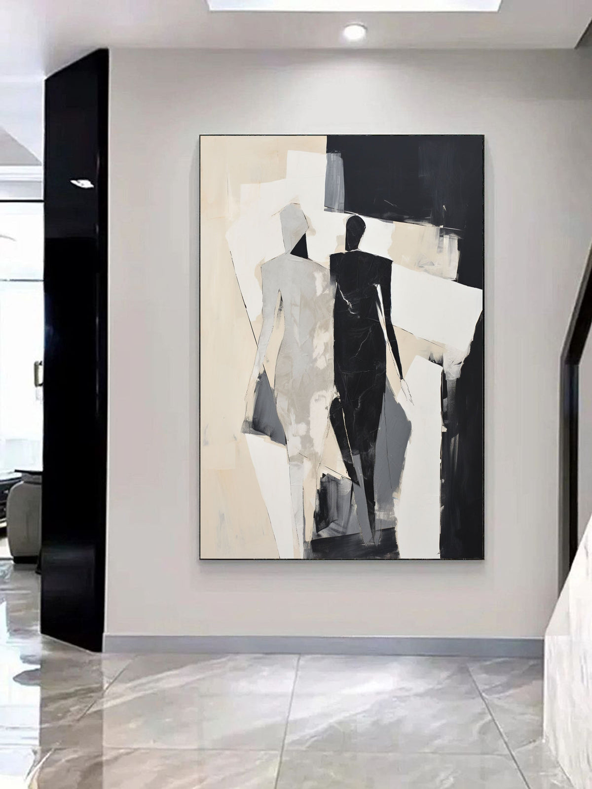Abstract Walking Couple Painting