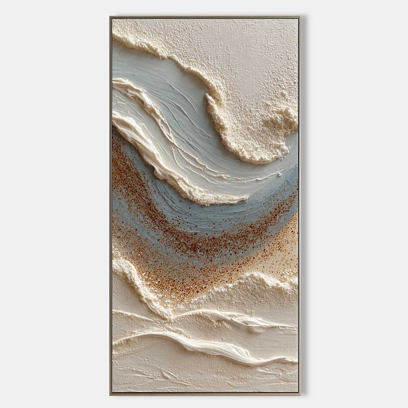 Wall Art Coastal Wave Impasto Beach Scene
