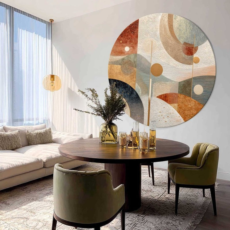 Wall Art Minimalist 3D Gold Geometric Circles - Neutralighting