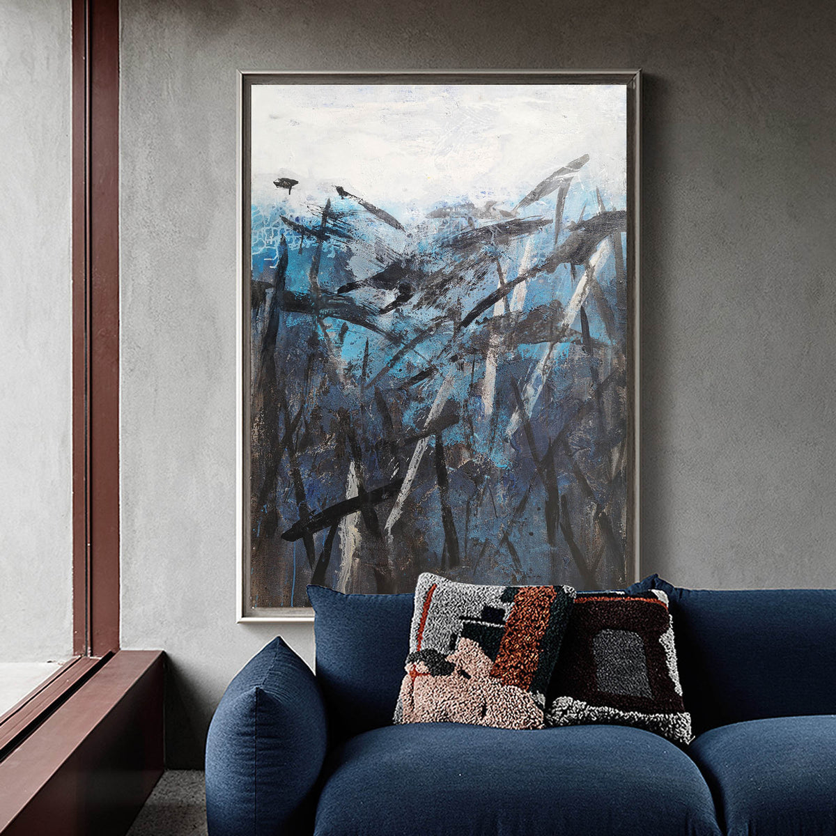 Dark And BLue Abstract Painting