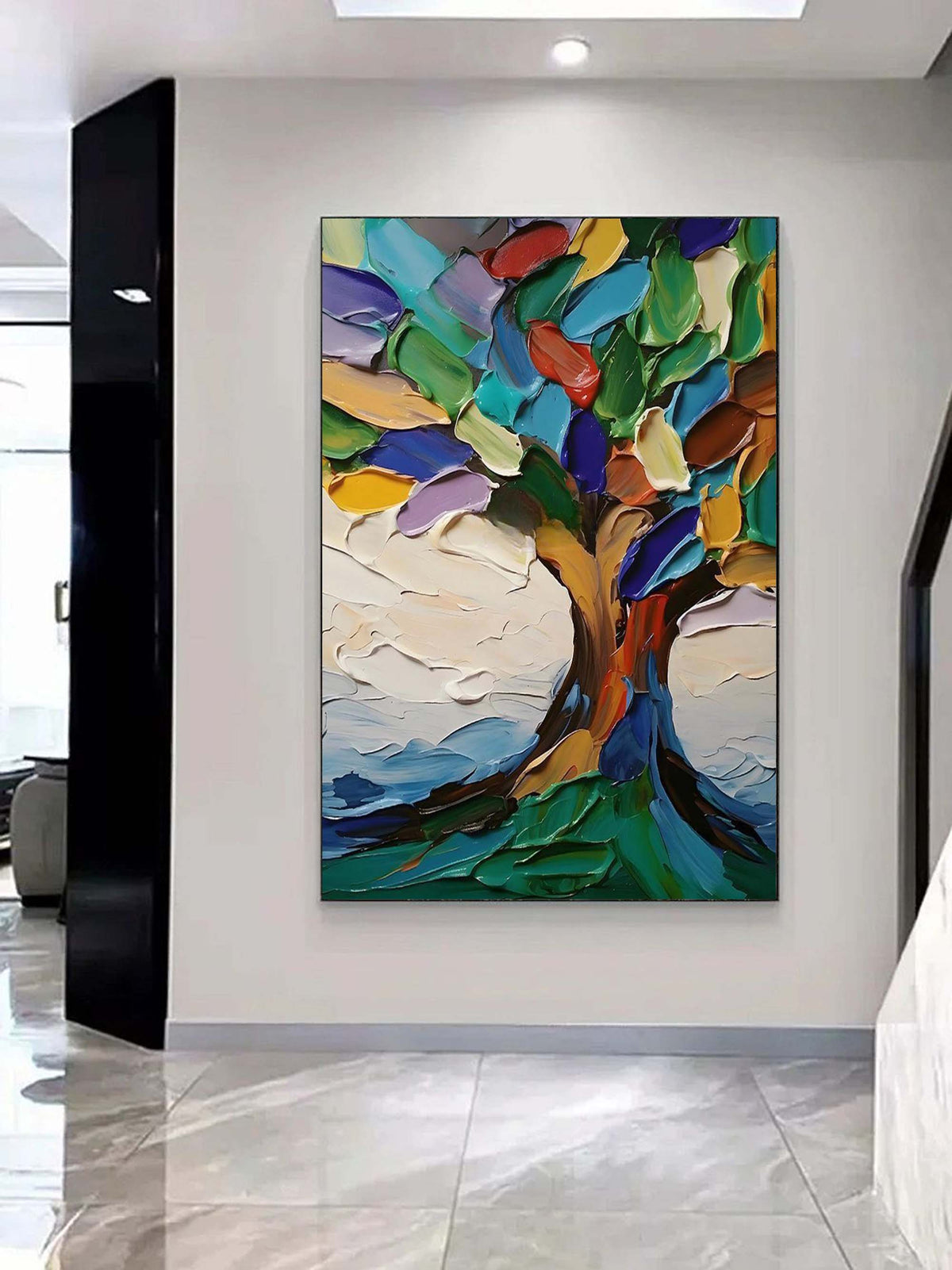 Colorful Tree of Life 3D Impasto Painting