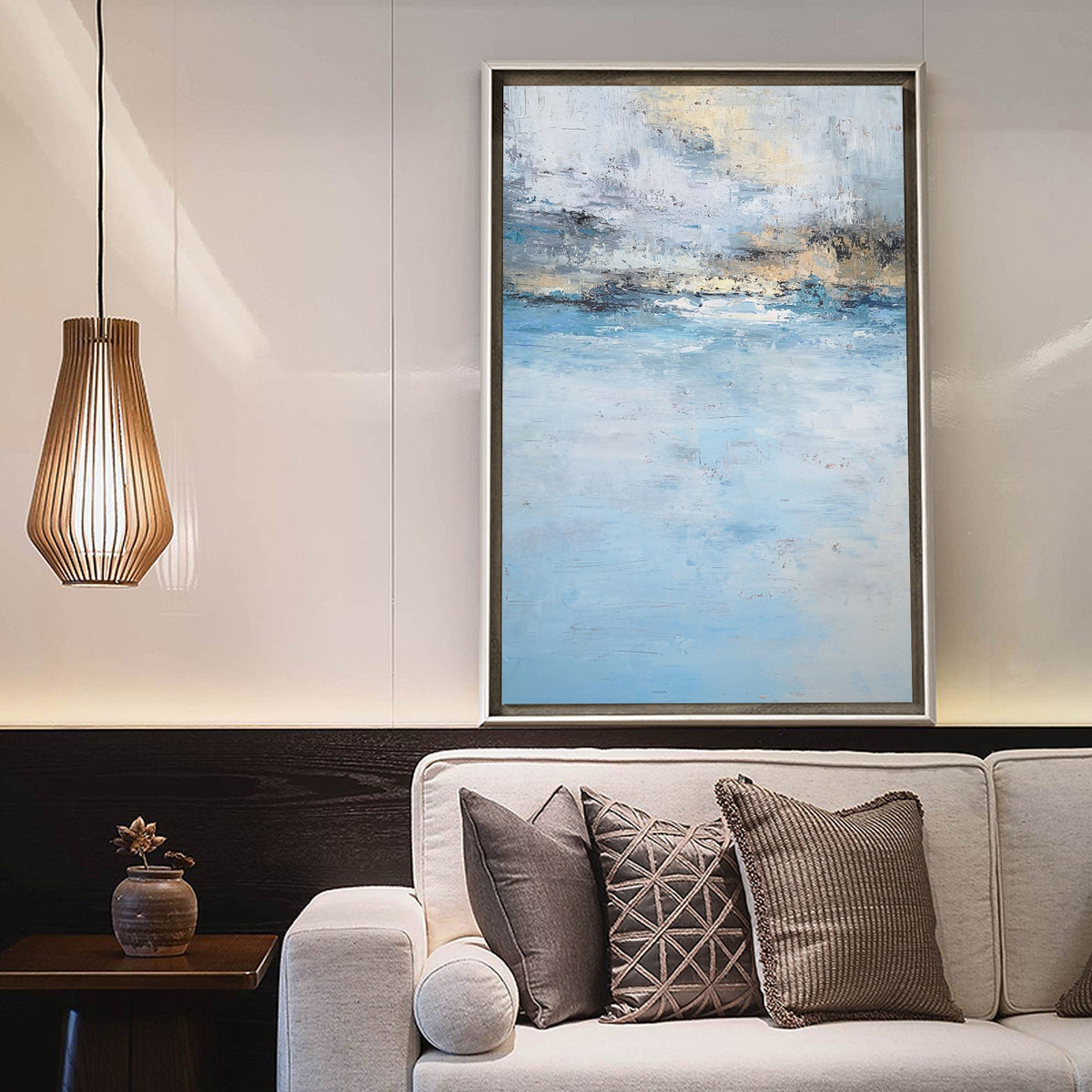 Coastal Serenity Abstract Oil Painting
