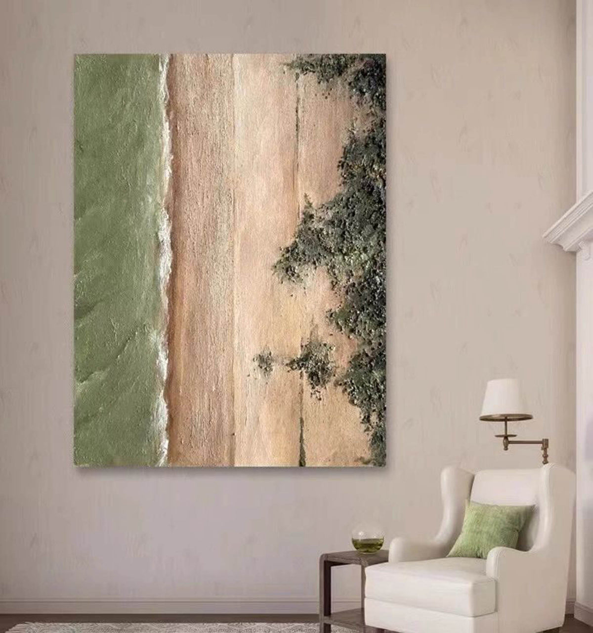 Wall Art Vertical Abstract Coastal Grove Sage
