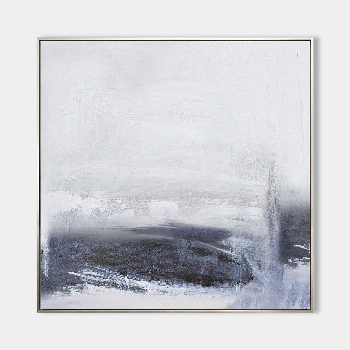 Minimalist Gray Abstract Oil Painting