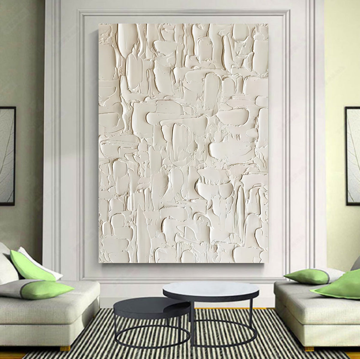 Minimalist 3D Textured White Wall Art