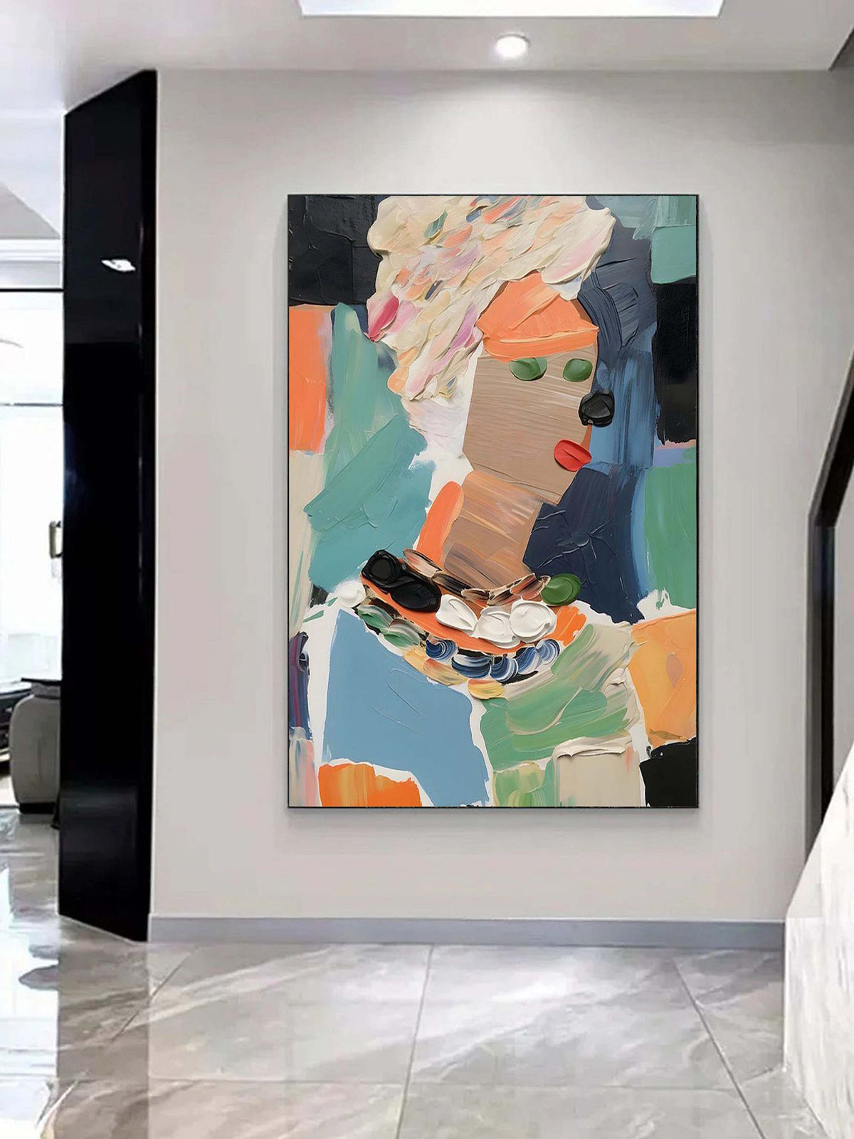 Wall Art Colorful Abstract Portrait Personality Linen