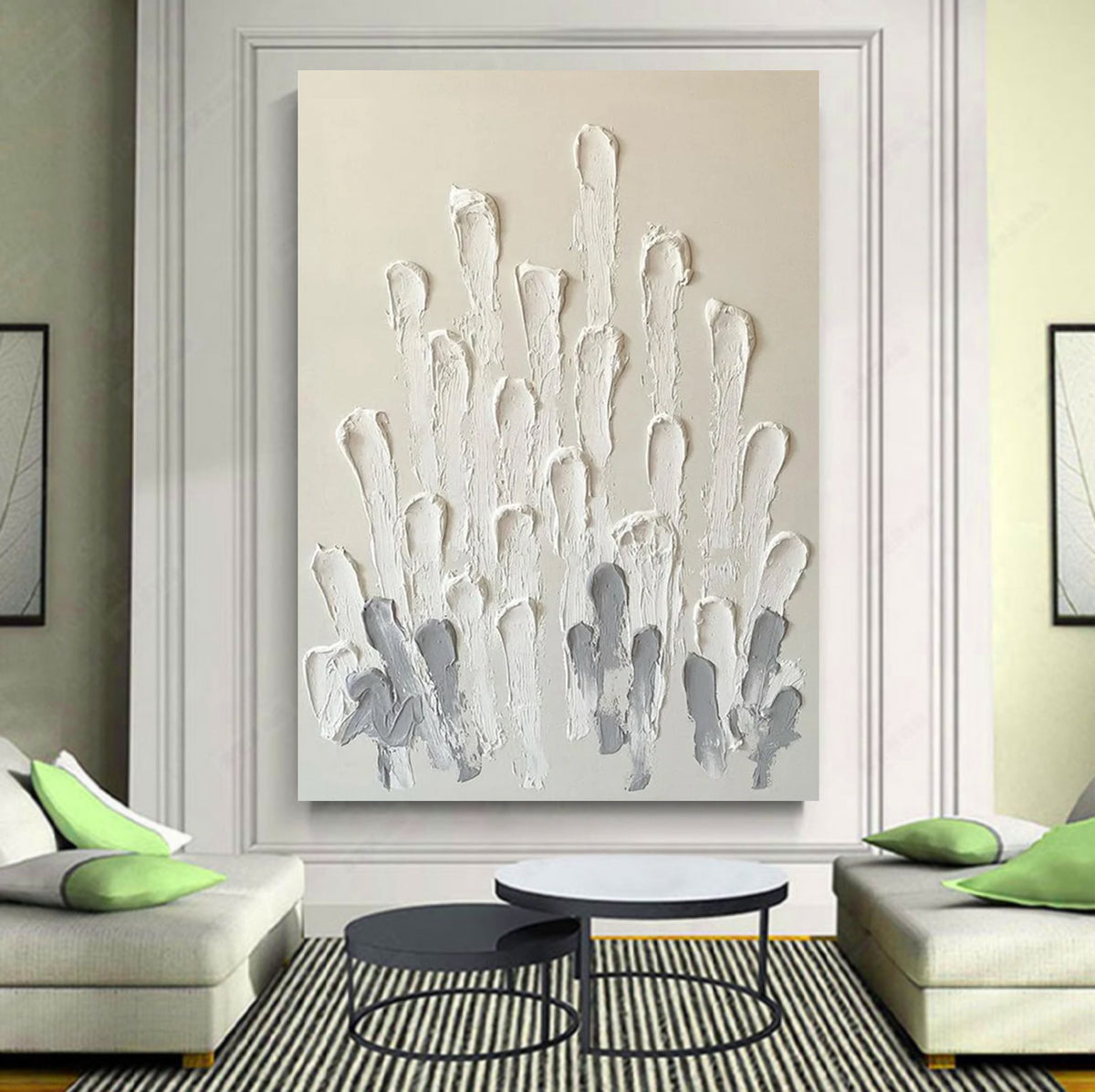 Wall Art Vertical Abstract Coral Cluster Neutral