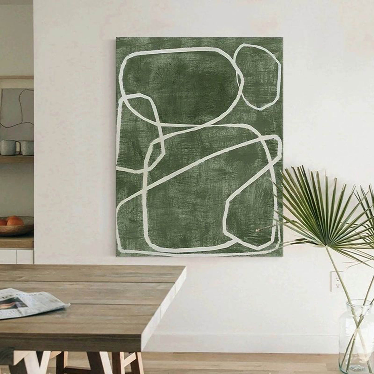 Green Abstract Organic Shapes Painting