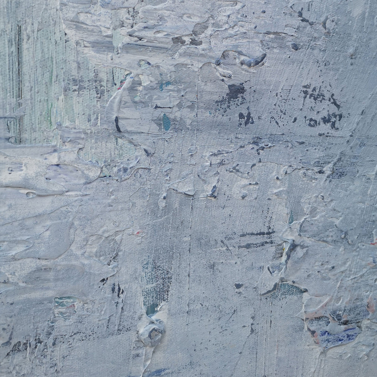 Navy‑Blue‑Grey Vertical Seascape Horizon Impasto‑Textured Artwork